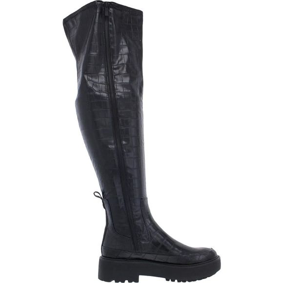 Franco Sarto Womens Janna Black Tall Zipper Over-The-Knee Boots Shoes NWT - Picture 2 of 3